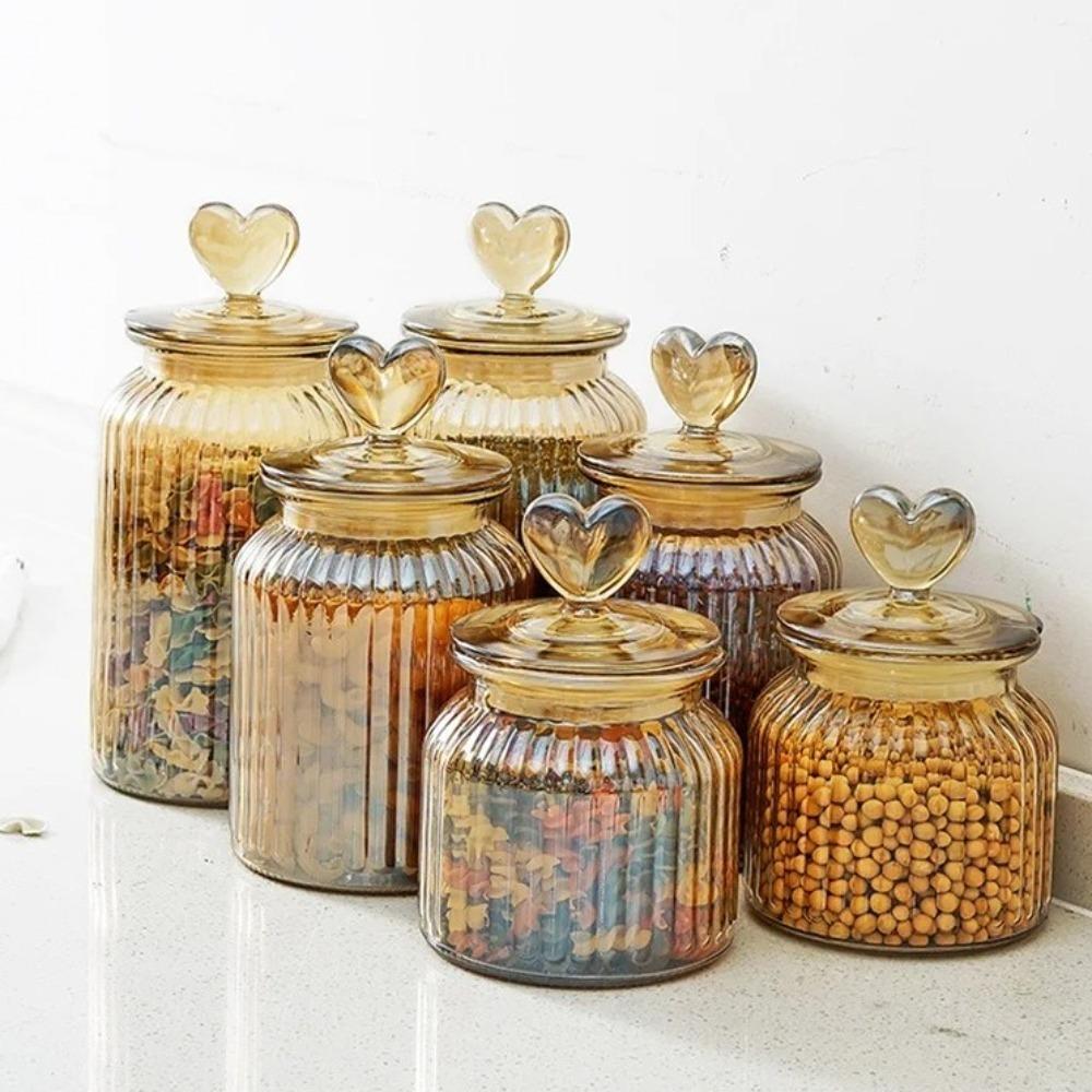 with Shape Lid Pickle Jug Large Capacity Jam Jar Wine Bottle Glass Sealed Jar Home