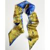 Premium French simulation silk decorative streamer Korean tied hair long silk scarf headband women's spring and autumn braided hair scarf