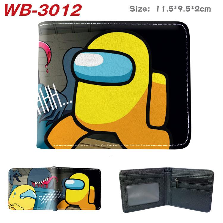 Among Us Wallet PU Leather Bi-fold Short Cartoon Game Card Holder Coin Purse for Students Black