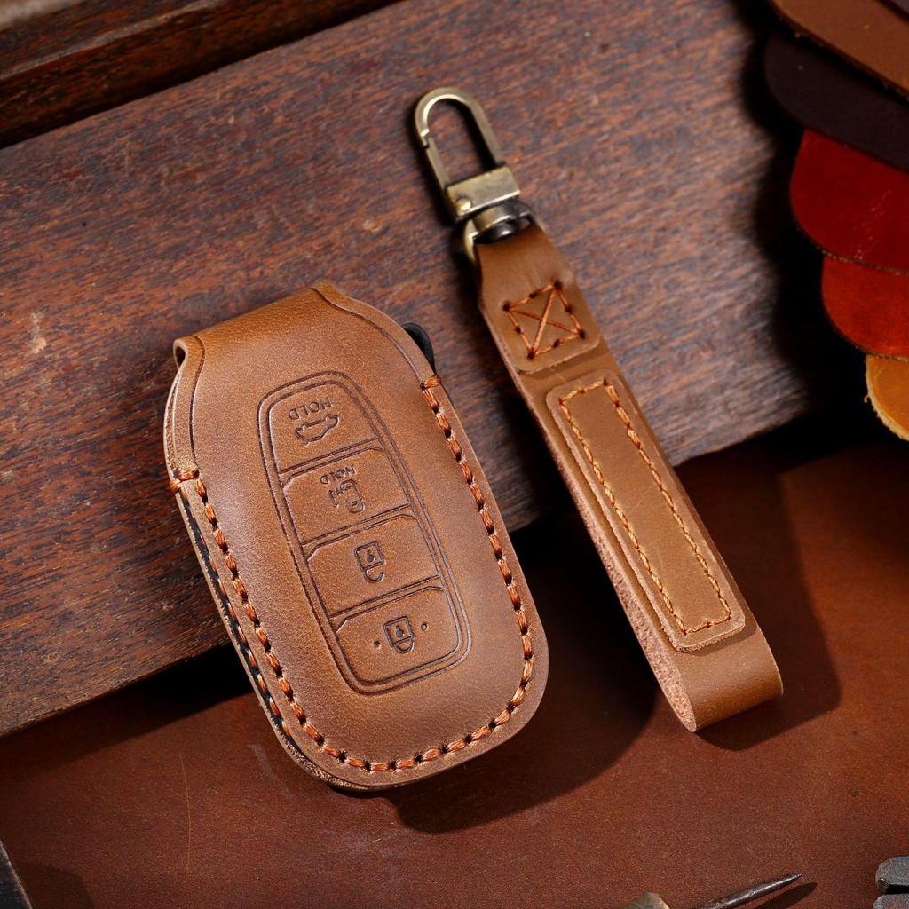 Leather Car Key Cover for Hyundai Fiesta - Cross-Border Hot-Selling Accessory