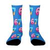 Warm 67 Meme Crew Long Socks Cartoon Creativity Stockings 67 Meme Ice Cream Socks  For Men Women