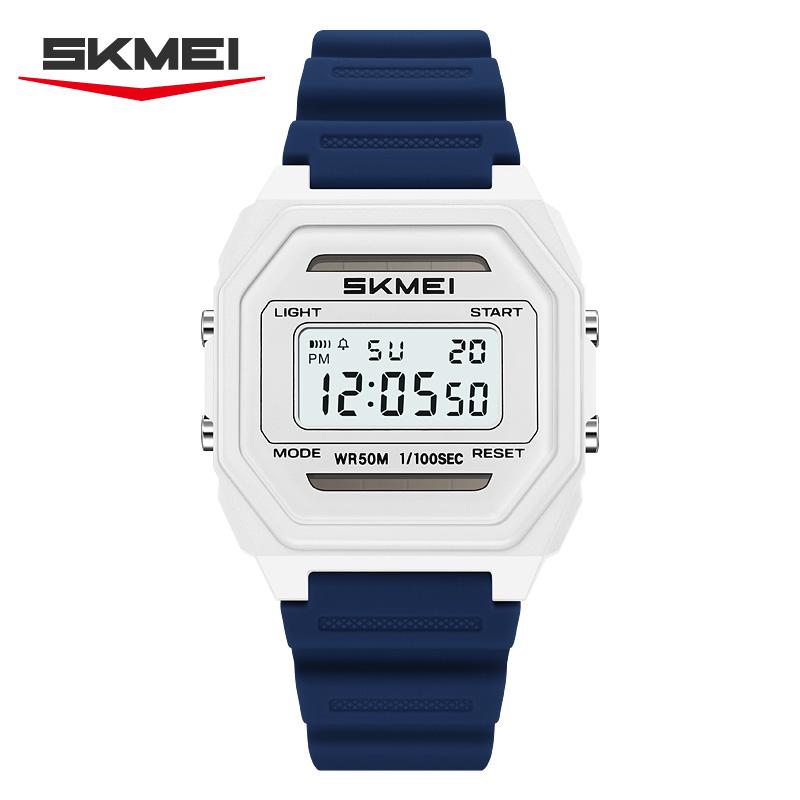 SKMEI 2640 Цифровые часы на солнечной батарее для студентов Ретро-квадратный дизайн Многофункциональные Водонепроницаемые Спортивные часы для мальчиков и девочек Подарок