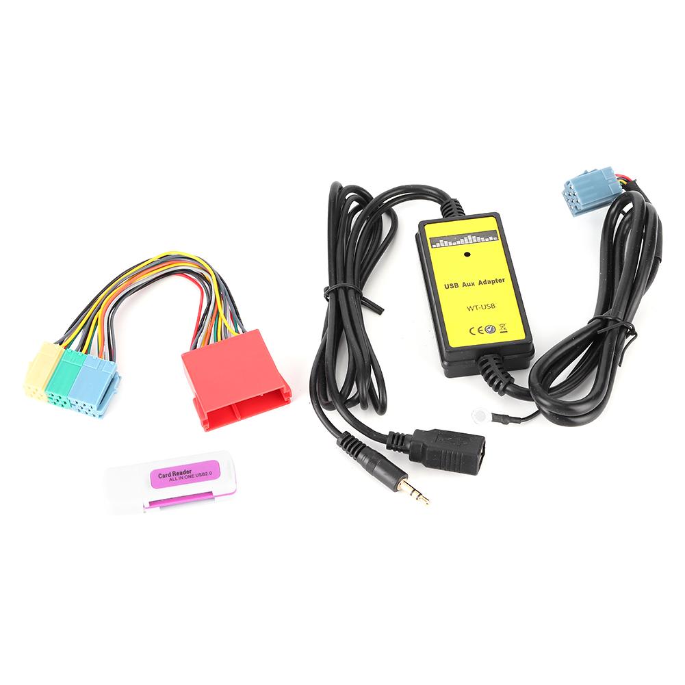 8-контактный адаптер для смены компакт-дисков, 20 Гц — 20 кГц, MP3, USB-аудио, автомобильный интерфейс AUX, подходит для сиденья