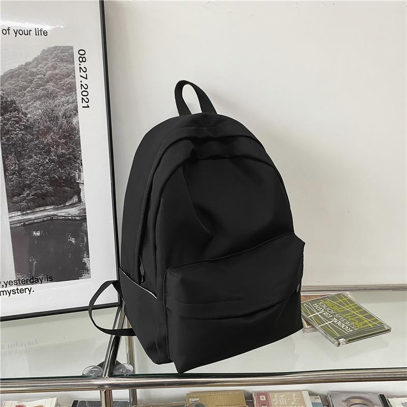 2022 Backpack Female Large Capacity Solid Color College Student Laptop Backpack School Bag