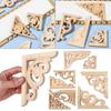 Furniture Parts Woodcarving Decorative Wooden Figurines Crafts Corner Appliques Frame Wood Carved