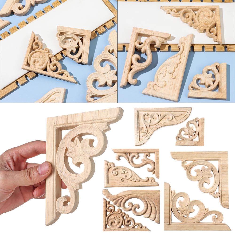 Детали мебели деревянные статуэтки Ремесла Угловые аппликации Рамка Резьба по дереву Декоративная резьба по дереву