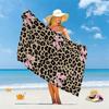 1PC Extra Large Ultra Soft Sexy Leopard Print Beach Towel with Beautiful Butterfly Knot Quick Dry Ultrafine Fiber Strong Wrap De