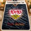 Flannel BlanketVfB Stuttgart FC Custom Name Text Personalized Soft Warm Throw Blanket Home Decor Gift