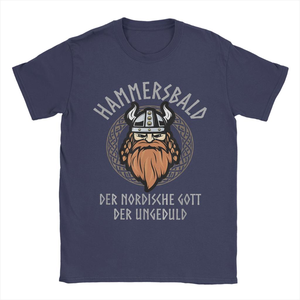Hammersbald Viking God of Impatience T Shirt Men Cotton Vintage TShirts Crew Neck Tees Short Sleeve Tops Graphic Printed