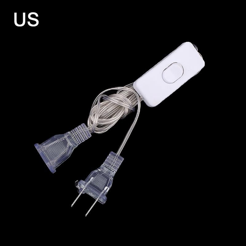1Pc 3M Plug Extender Wire With Switch Eu/Us Plug For Led String Light Wedding Christmas Decor Led Garland Lights