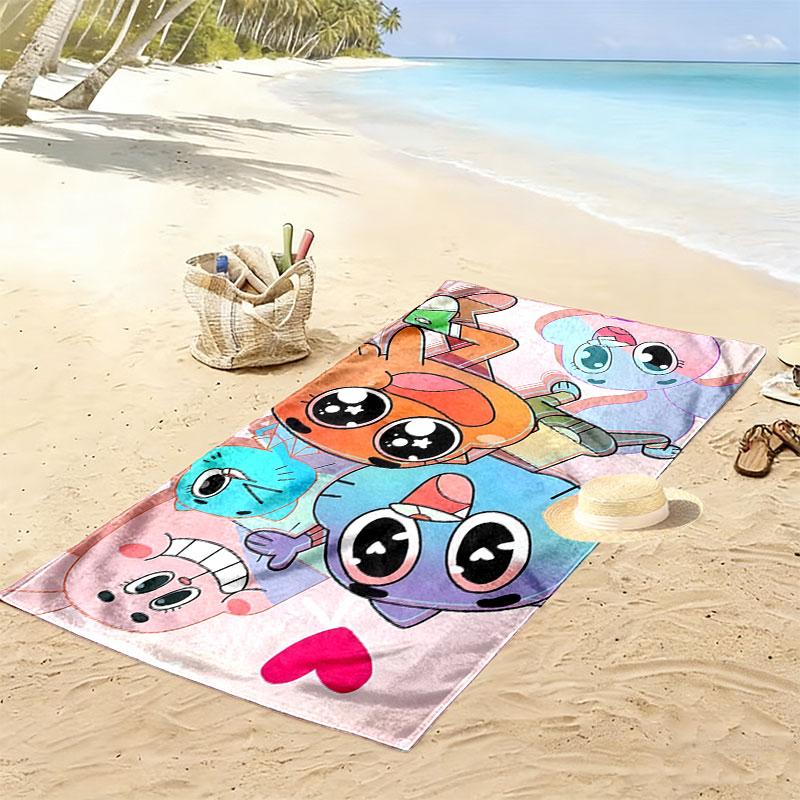 The Amazing World of Gumball Print Beach Towel, Large Soft Quick Dry Towel for Beach Camping Swimming