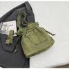 Модная джинсовая сумка-тоут со сборками Винтажная сумка-ведро на плечо Сумка через плечо на шнурке для женщин
