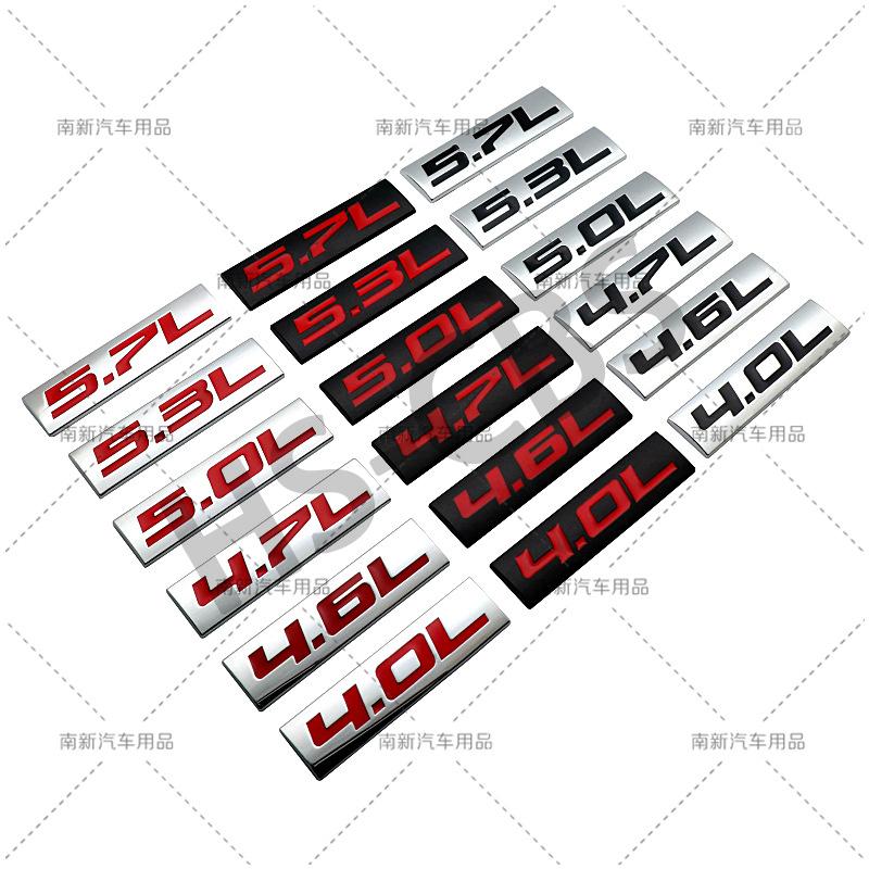 fsbn3 3D Metal 4.0L 4.6L 4.7L 5.0L 5.3L 5.7L Car Rear Trunk Emblem Badge For Jepp Dodge Volvo Ford Cadillac Chevrolet Honda Toyota