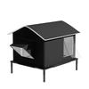 Outdoor Heated Cat House with Aluminum Foil Fully Enclosed & Waterproof Winter Cat Shelter, Insulated Kitty House for Stray Cats