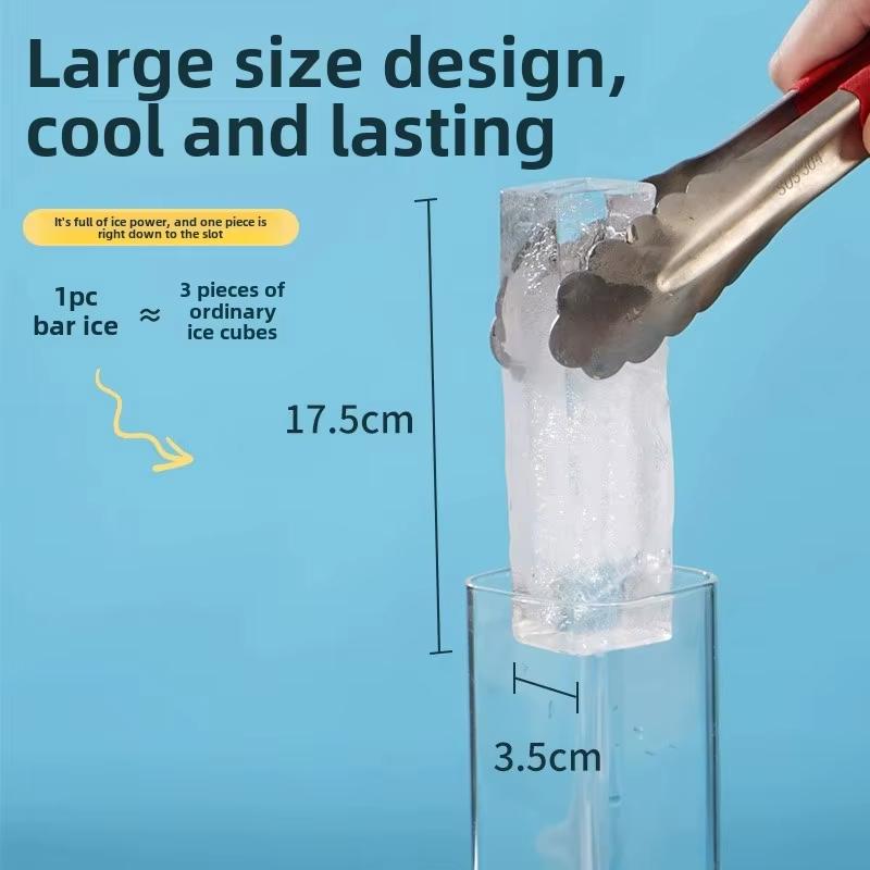 New 4 Grids Ice Cubes Long Strip Square Whiskey Ice Tray Mold Non-toxic Durable Large Ice Mold Barware Home Kitchen Tools