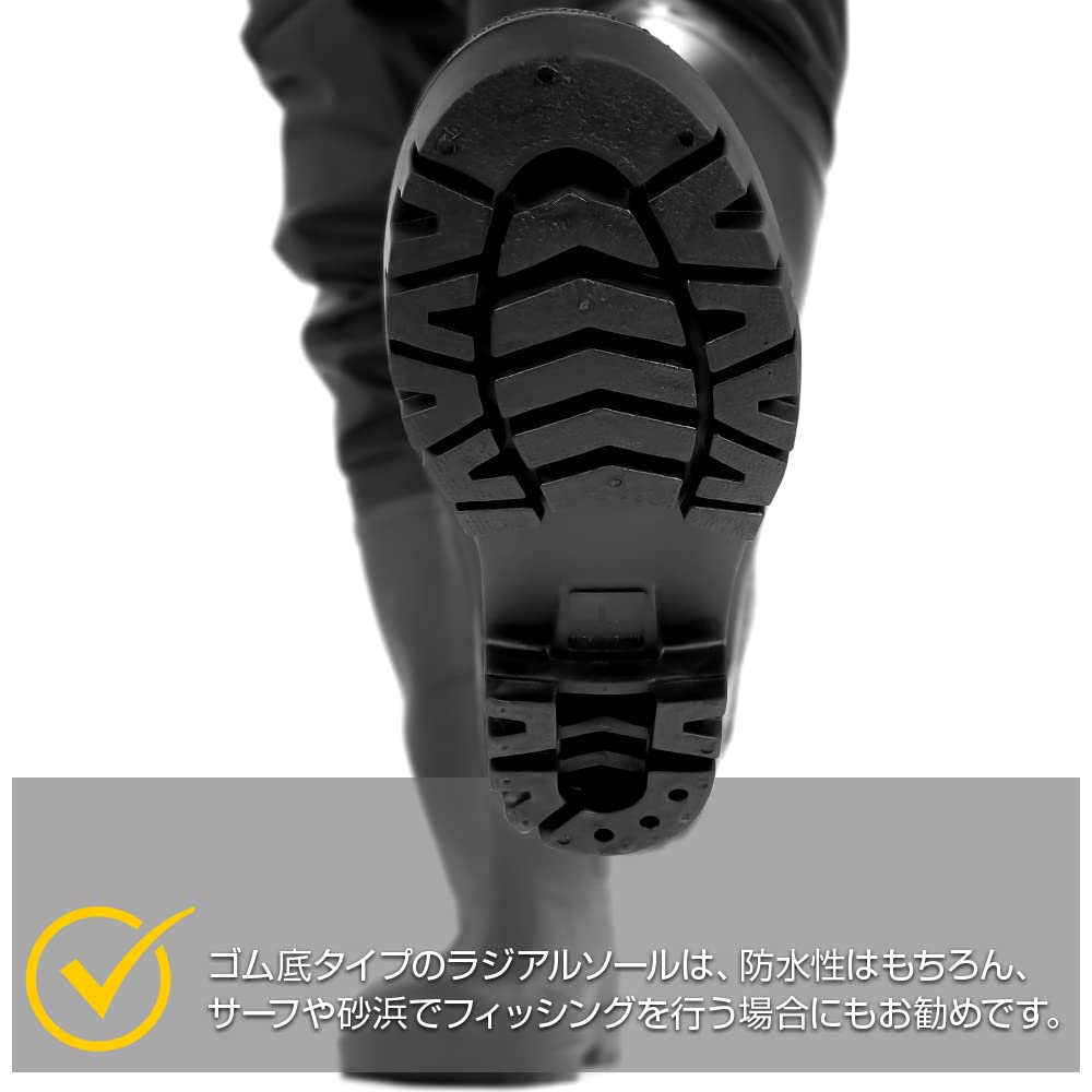 Dress AIRBORNE Hip Radial Sole Забродные штаны для рыбалки, L, Черные, Рыбалка, Сапоги, Водонепроницаемые, Рыбалка, Забродные, Плавающие, Многофункциональные