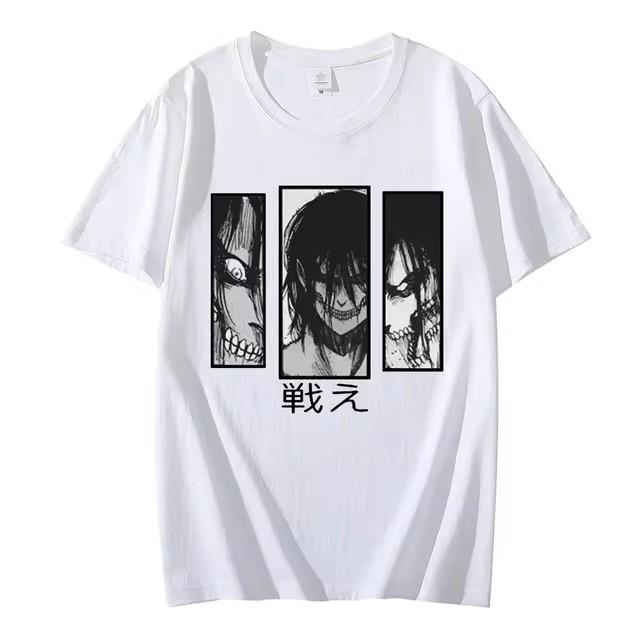 T-shirt Women Men Attack on Titan T Shirt Kawaii Cartoon Titans Attack Graphic Tees Demale Harajuku Summer Tops Japanese Anime