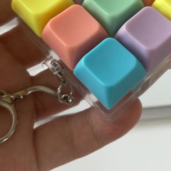 Механическая клавиатура Fidget Keychain Снятие стресса и беспокойства Портативная дорожная тихая детская взрослая клавиатура с 1/9 клавишами Щелкающая сенсорная клавишная игрушка