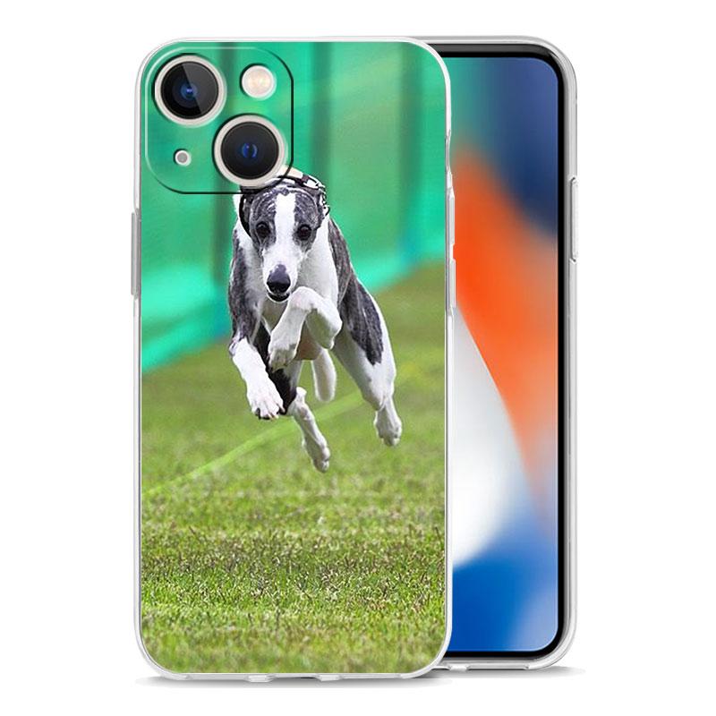 Чехол для телефона iPhone 17 Air Cases iPhone 16 15 12 13 14 Pro Max SE 7 8 Plus iPhone11 Прозрачный Мягкий Чехол Собака Грейхаунд