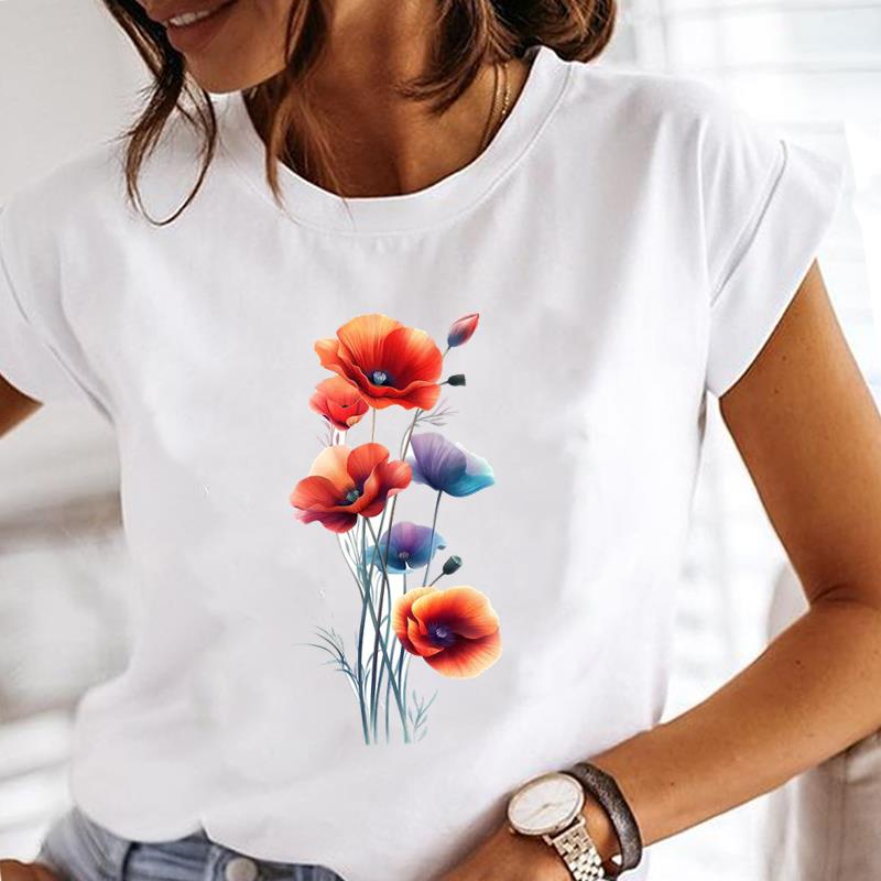 (Asian Size) Women Tee Top Clothing Trend Style Cute 90s Casual Printing Short Sleeve T Shirt Fashion Printed Lady Female Graphic T-shirts