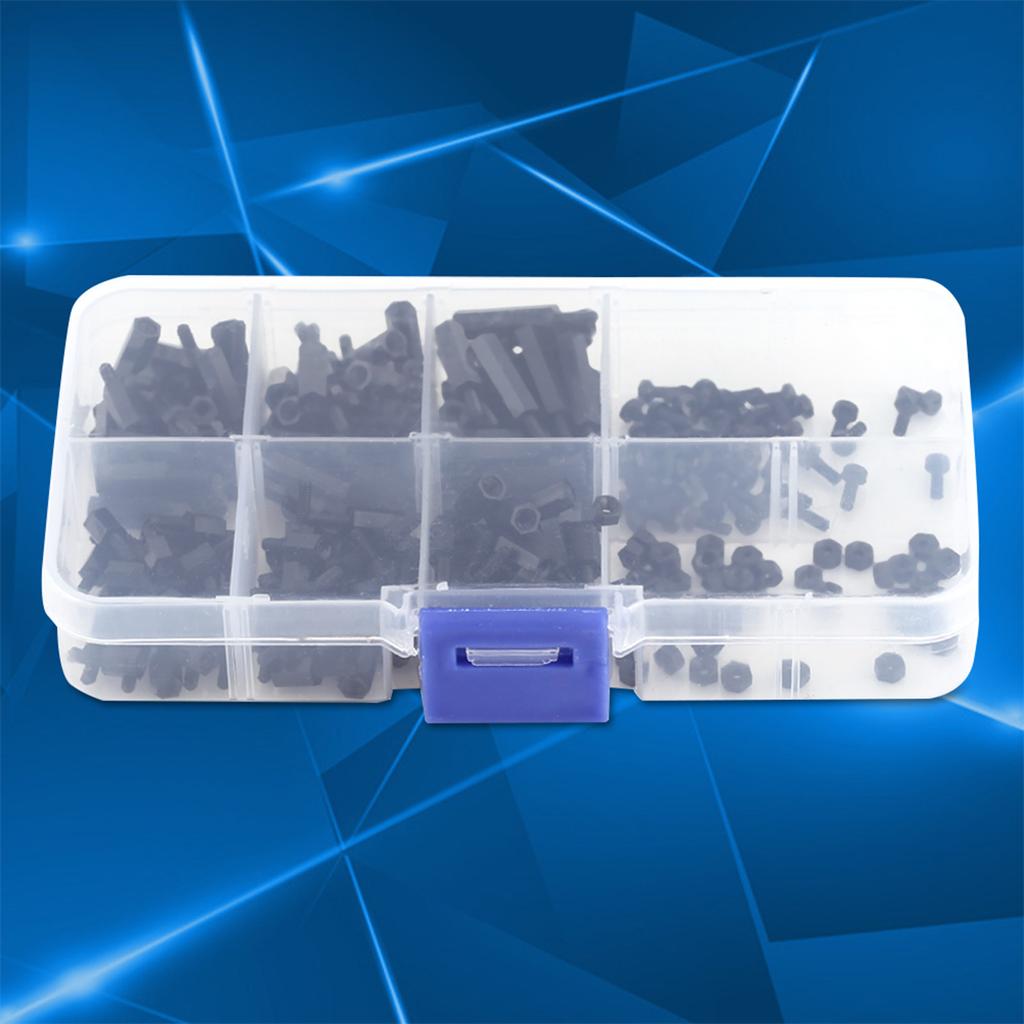 250 шт. нейлон M2 шестигранная колонна набор мужской распорка винт гайка (M2 мужской противостояние C)