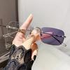 Xiaomi Women Fashion Gold Metal Rimless Glasses Photochromic Anti Blue Light Spectacles -100~-400 Myopia Diopters