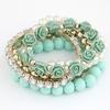 Charm Bracelets For Women Rose Flower Multi-layer Wrap Flower Bracelets & Bangles Vintage Jewelry