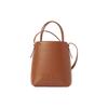 Chloe Sense Embroidered Logo Adjustable Shoulder Strap Shiny Calfskin Tote Bag Shopping Handbag Crossbody Mini Women tote Brown CHC23-UP873I10-247