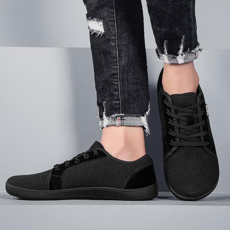 Холщовые туфли с широким носком, на плоской подошве, дышащие, модные, мужские, черные, 2025, новые, женские, спортивные туфли, пара, теннисные туфли