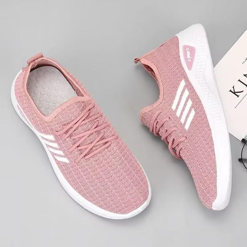 Женские туфли для мам из сетчатой ткани с низким верхом для бега и учебы, кроссовки Fly-Knit, весенние и летние повседневные туфли с мягкой подошвой Chaussure Femme