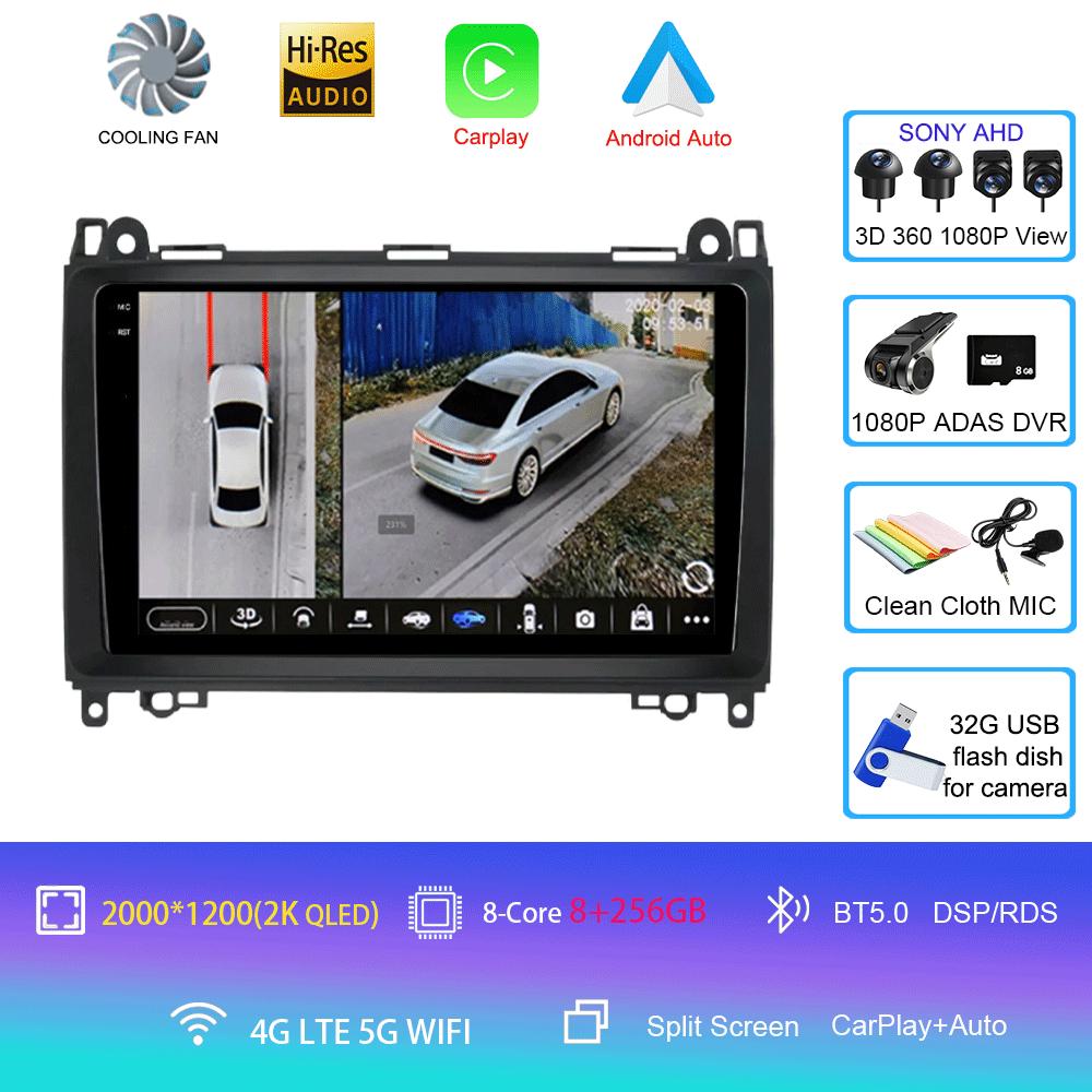 Видеоплеер Android 14 9'' для Mercedes Benz B200 Sprinter W906 W639 AB Class W169 W245 Viano Vito Car Radio Multimedia GPS DVD