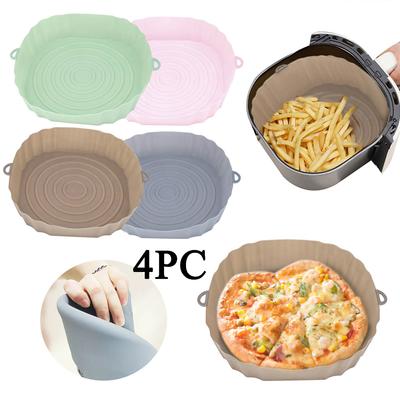 4 шт. многоразовый силиконовый коврик для корзины для фритюрницы с антипригарным покрытием для противня для выпечки в духовке