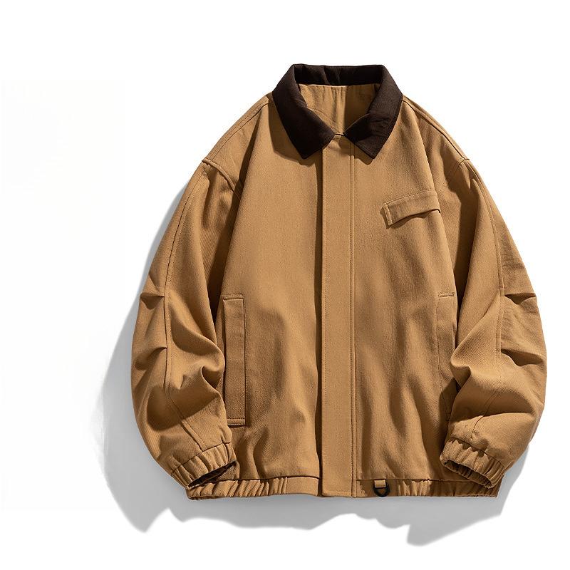 Vintage Jacket Men's Spring and Autumn Lapel Splicing Jacket