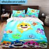 3PCS Cartoon Shark Dance Party 3pcs Bedding,Including 3PCS Duvet Cover And 2pcs Pillowcases Perfect for Christmas,Ideal for Bedroom, Dormitory