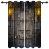 Western High Shading Curtains Traditional Rustic West Wooden Door Living Room Decoration Curtains Bedroom Window Drapes New
