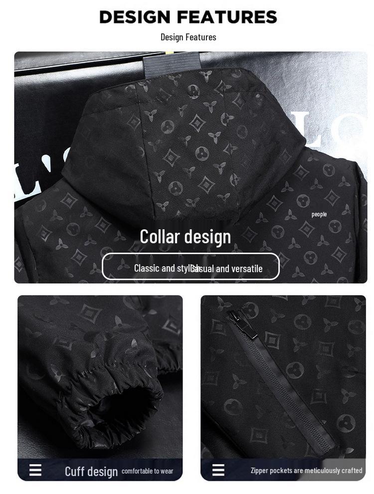 European Style Light Luxury Men's Trendy Casual Jacket - Spring/Autumn 2024, Long Sleeve Printed Top