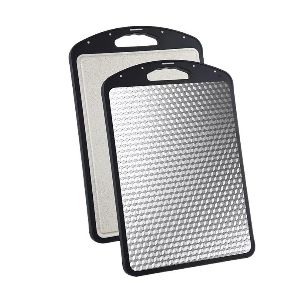 Durable Steel Double-Sided Chopping Board Anti-Slip Chopping Block  Cooking Preparation