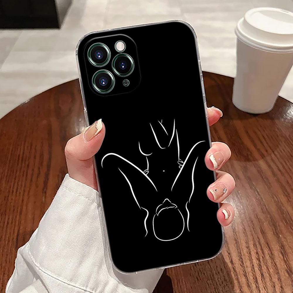Сексуальный Чехол с Линейным Рисунком Влюбленная Пара Поцелуй Для Apple iPhone 17 16 15 14 13 12 11 Pro Max 16 Plus 16E 17Air 17Pro Чехол для Телефона Силиконовый