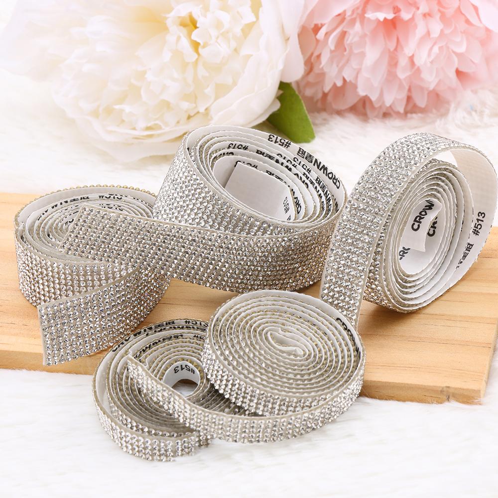 Художественные ремесла Швейные принадлежности Кристаллическая наклейка Самоклеящаяся лента со стразами и бриллиантами Лента для отделки