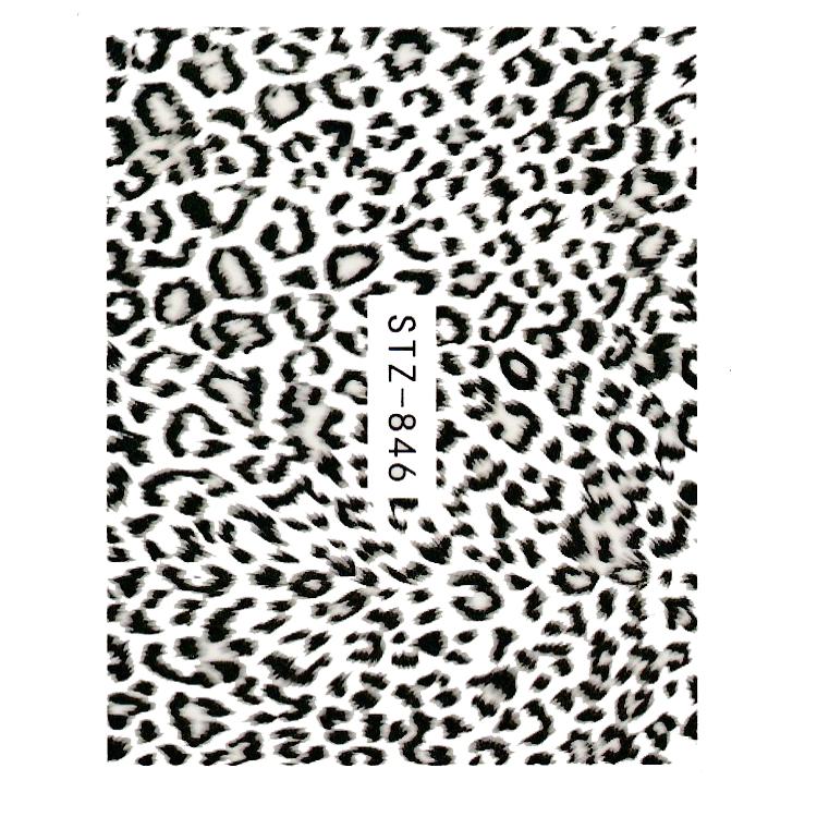 5 Sheets Water Transfer Nail Stickers Leopard Print Decals Animal Watermark Polish Wraps Tips Nail Art Decorations STZ846
