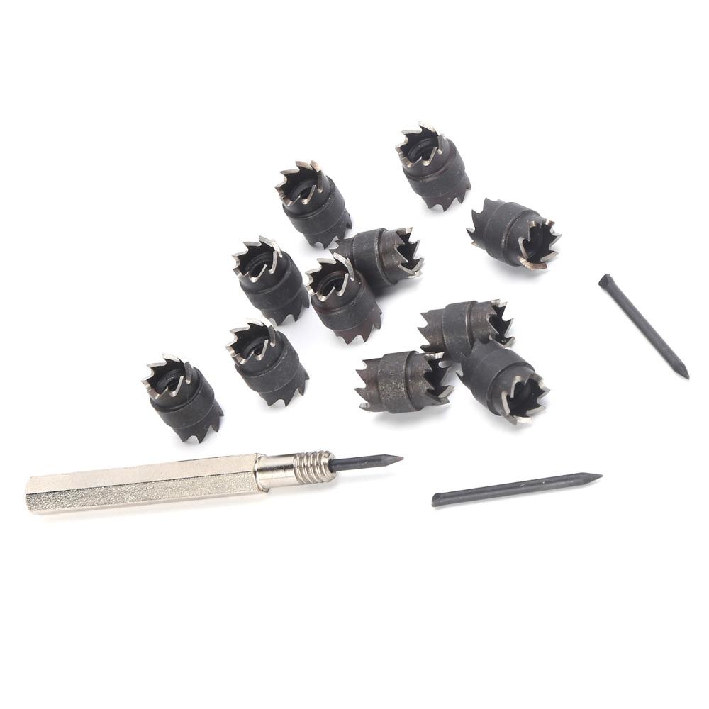 13pcs Double Sided Spot Weld Cutter Set Hex Shank Sheet Metal Hole Cutter For Sheet Metal