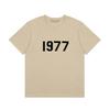 Mens Loose Fit Cotton T-Shirt With Flocked Print 1977 Design Casual Streetwear Short Sleeve Tee