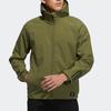 Adidas Three-Stripe Logo Sports Hooded Jacket Men Outerwear Olive H40882