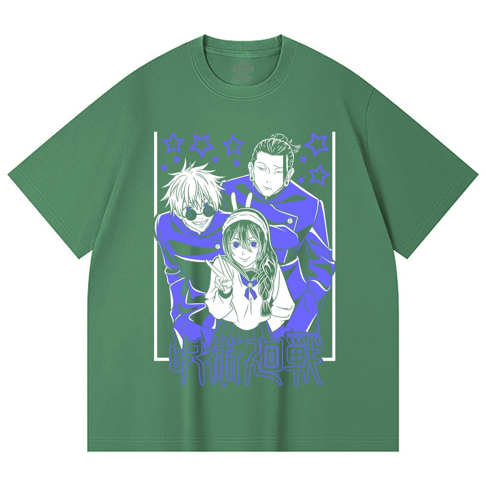 230 Gsm 100% Cotton Jujutsu Kaisen V54 Print Unisex Heavy Cotton T Shirt