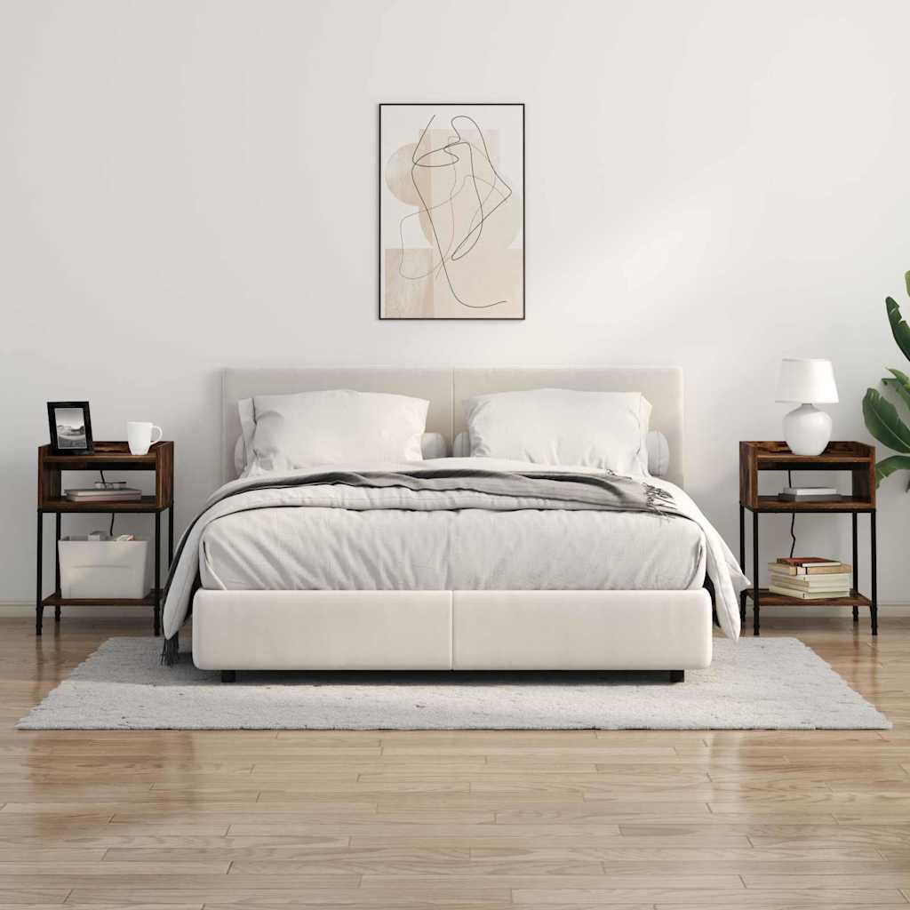 Nightstand with Shelf 2 pcs Smoked Oak 40 x 40 x 61 cm