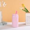 Thermos Cup High Appearance Level Mason Jar Straw Water Cup Simple Thermal Insulation Cold Color Cans