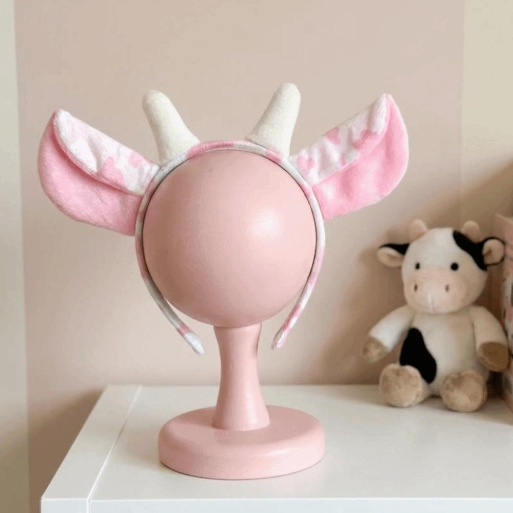 Hair-Pressing Animal Ears Hair Hoop Non-Slip Dairy Cow Hairband Funny Cow Horn Headband Photo Prop