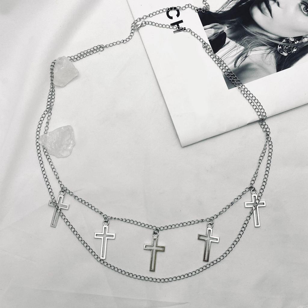 Stomach Chain Jewelry Cross Belly Chain Layered Body Chain Cross Waist Chain Belt Skirt Chain Y2k Pant Chain Jeans Belt