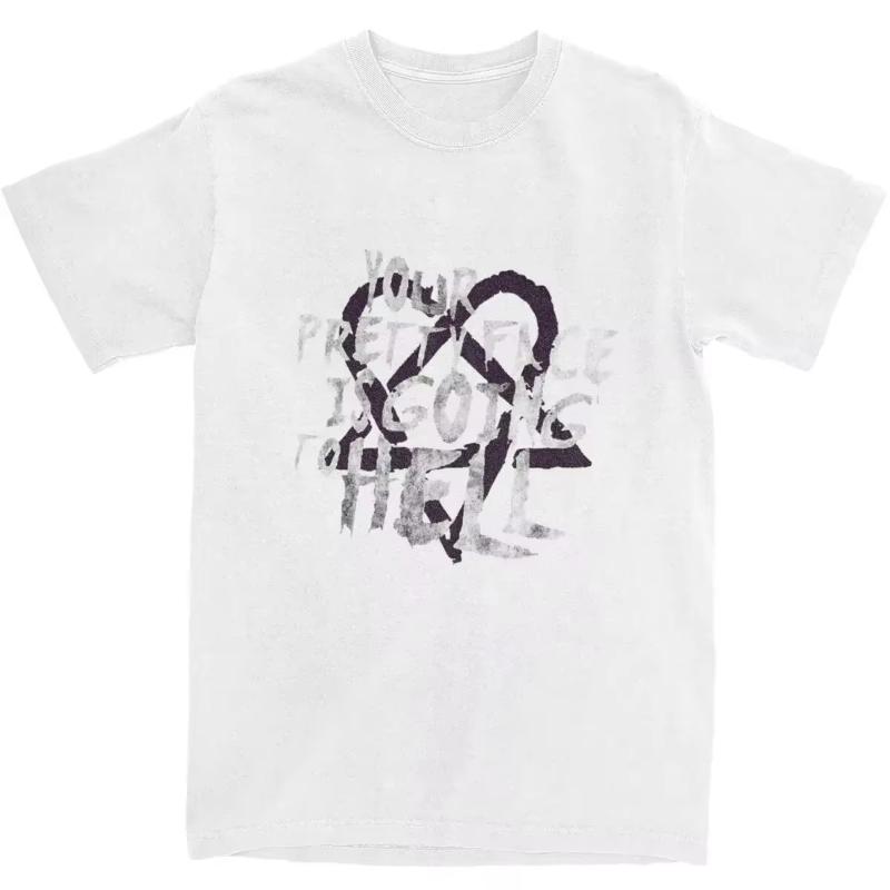 Him Band Ville Valo Heartagram Любовь Металл Футболка Летний Уличный Стиль Футболки Модная Футболка для Унисекс Женщин Футболки с Коротким Рукавом
