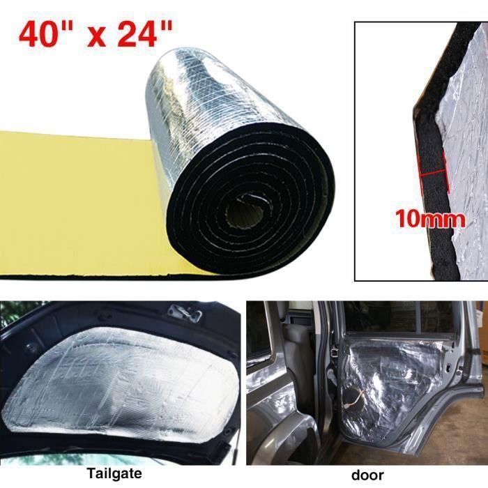 Isolant thermique de voiture SOURCING MAP Tapis isolation acoustique voiture porte capot moteur 10mm 40"x24" 100x60cm